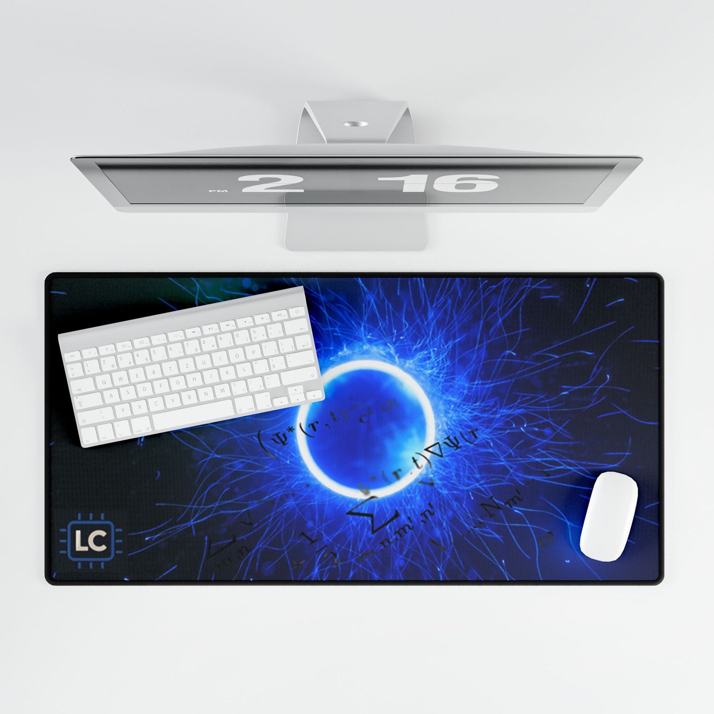 LCShopTech | Gaming Desk Mat — Electric Blue Plasma Ring Mouse Pad