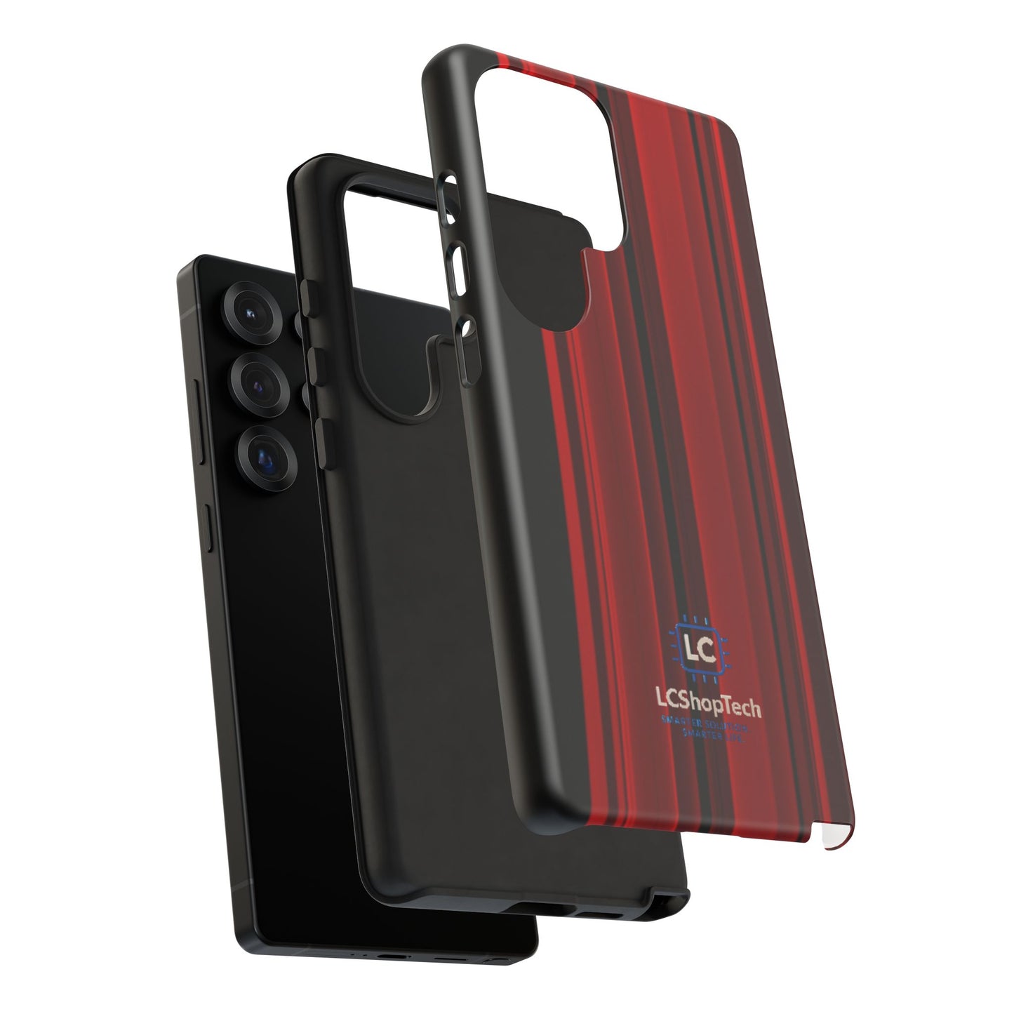 LCShopTech | Custodia Rinforzata Strisce Rosse — Cover Protettiva Slim