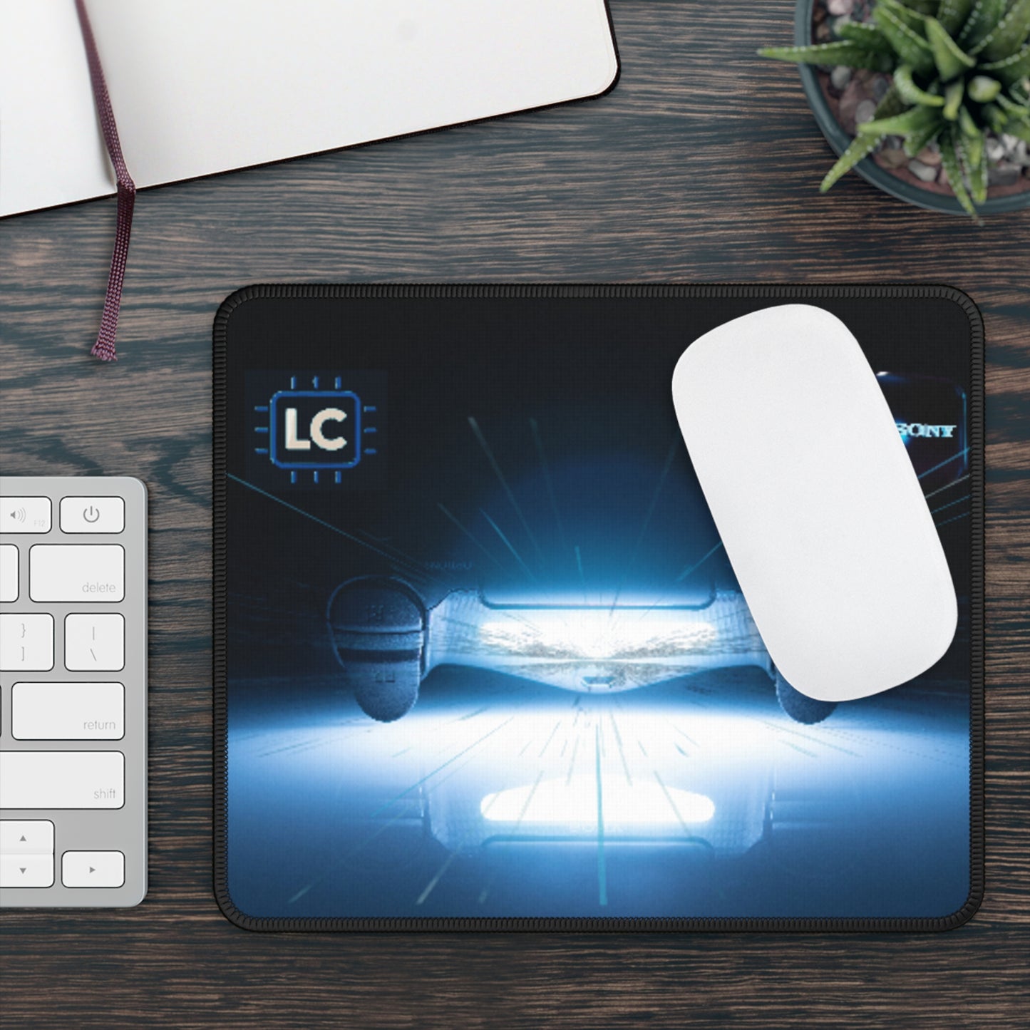 LCShopTech | Tappetino Gaming Cyber Neon Blu — Mouse Pad Antiscivolo