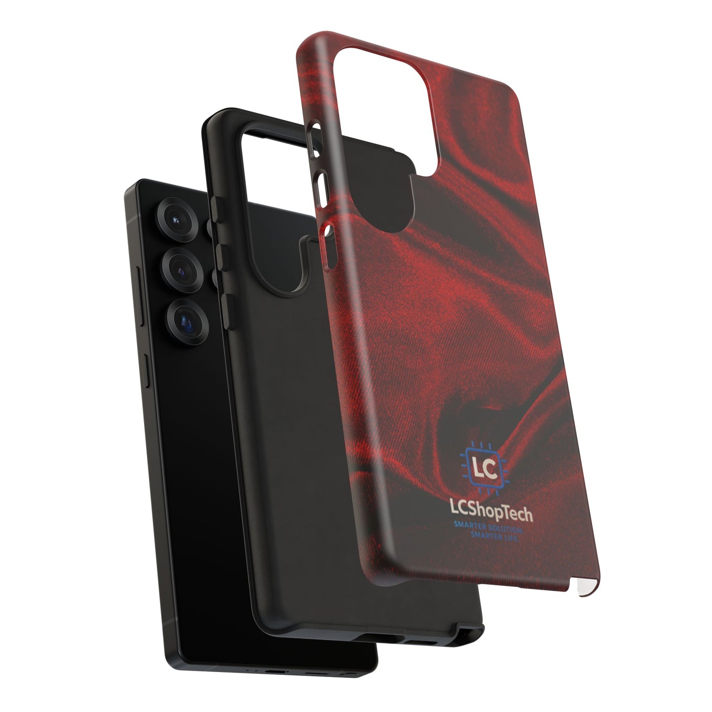 LCShopTech | Red Satin Fabric iPhone Case — Stylish and Durable Protective Cover