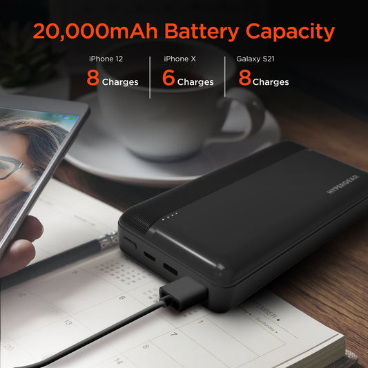 Power Bank Hypergear 20000mAh 20W PD + USB – Nero (Modello 15458-HYP)