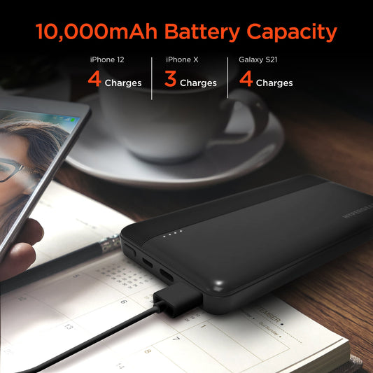 Power Bank Hypergear 10000mAh 20W PD + USB – Nero (Modello 15457-HYP)