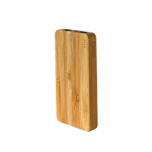 Power Bank compatto in bambù - Caricatore portatile per telefono