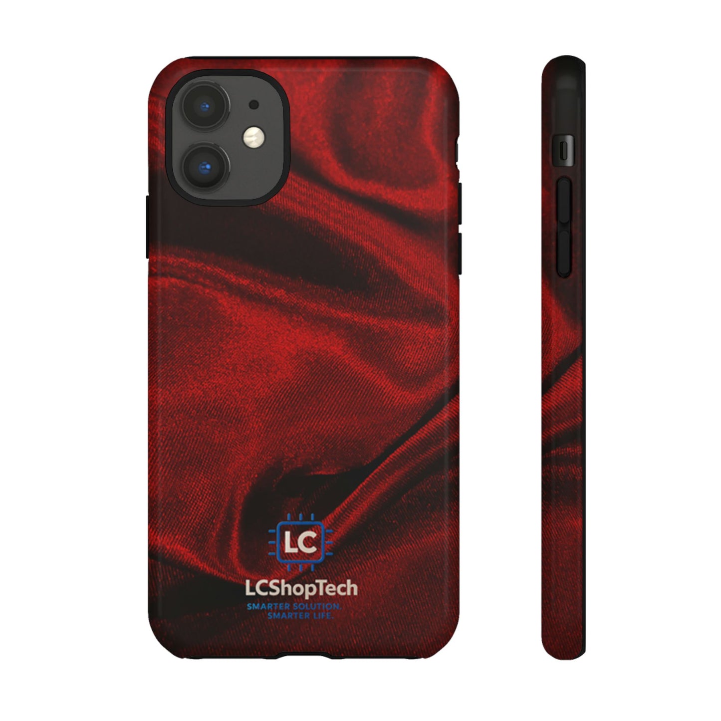 LCShopTech | Red Satin Fabric iPhone Case — Stylish and Durable Protective Cover