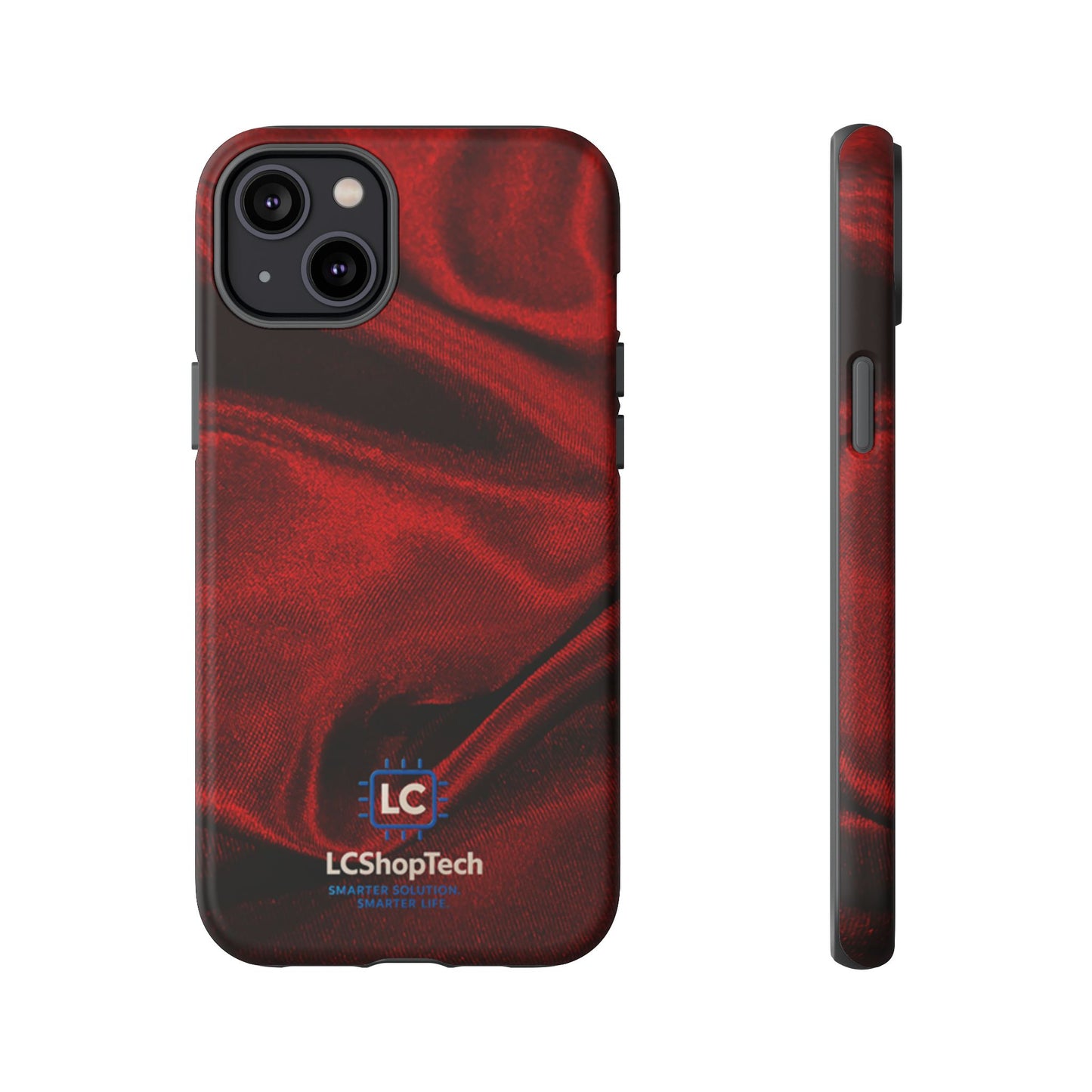 LCShopTech | Red Satin Fabric iPhone Case — Stylish and Durable Protective Cover