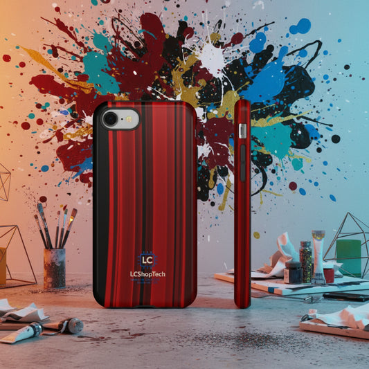 LCShopTech | Custodia Rinforzata Strisce Rosse — Cover Protettiva Slim