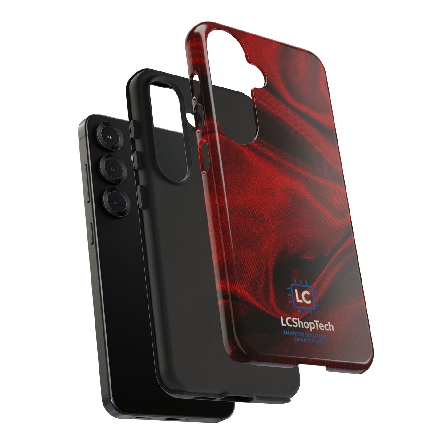 LCShopTech | Red Satin Fabric iPhone Case — Stylish and Durable Protective Cover