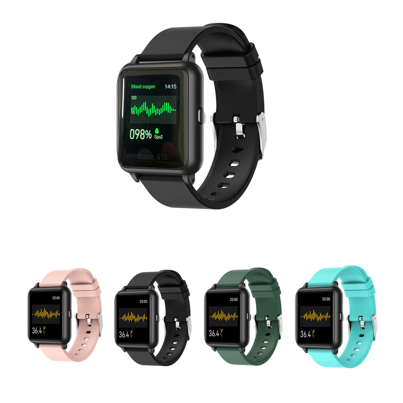 OXITEMP Smartwatch con Ossimetro in Tempo Reale, Termometro e Monitor del Battito Cardiaco