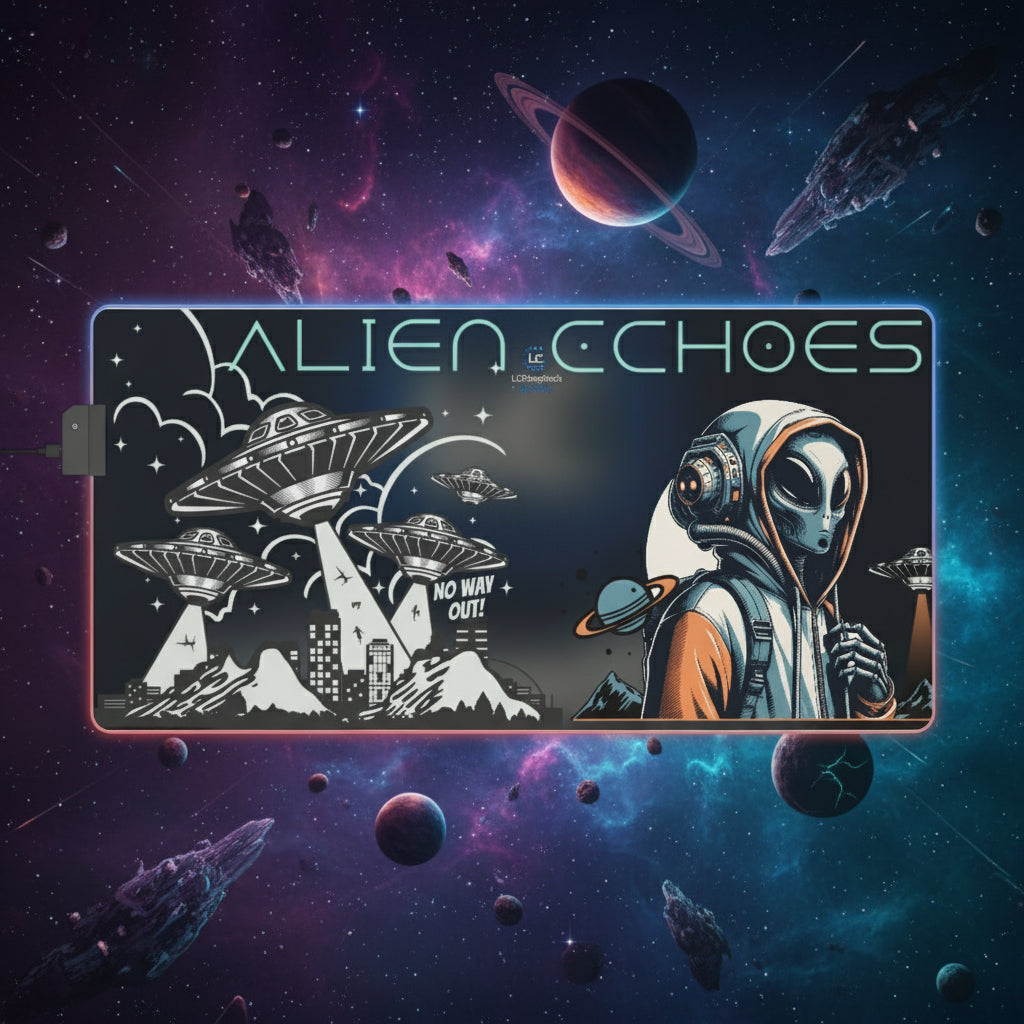 LCShopTech | Tappetino Gaming LED “Alien Echoes” — Desk Mat RGB Oversize