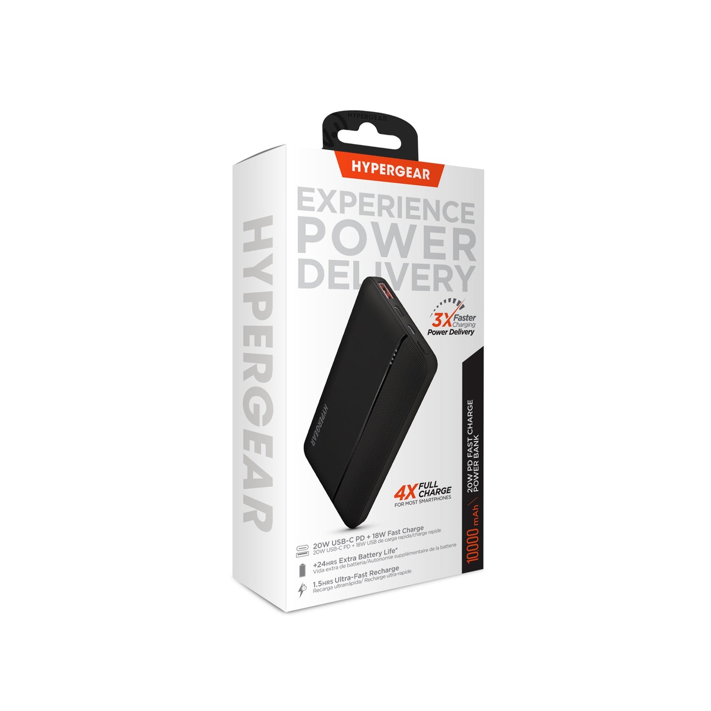 Power Bank Hypergear 10000mAh 20W PD + USB – Nero (Modello 15457-HYP)