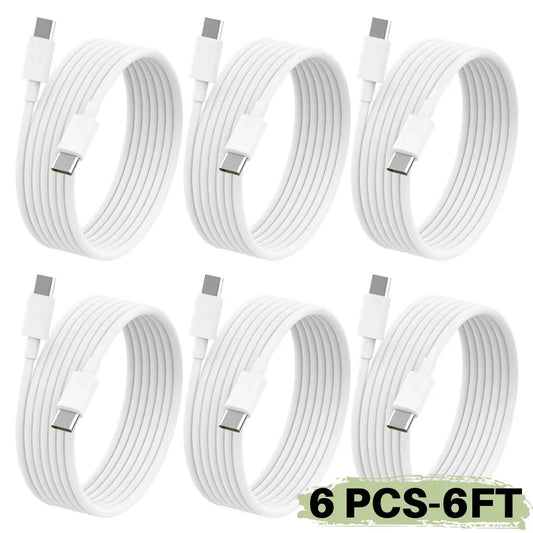 LCShopTech | Set 6 Cavi USB-C 60W – Ricarica Rapida 2m