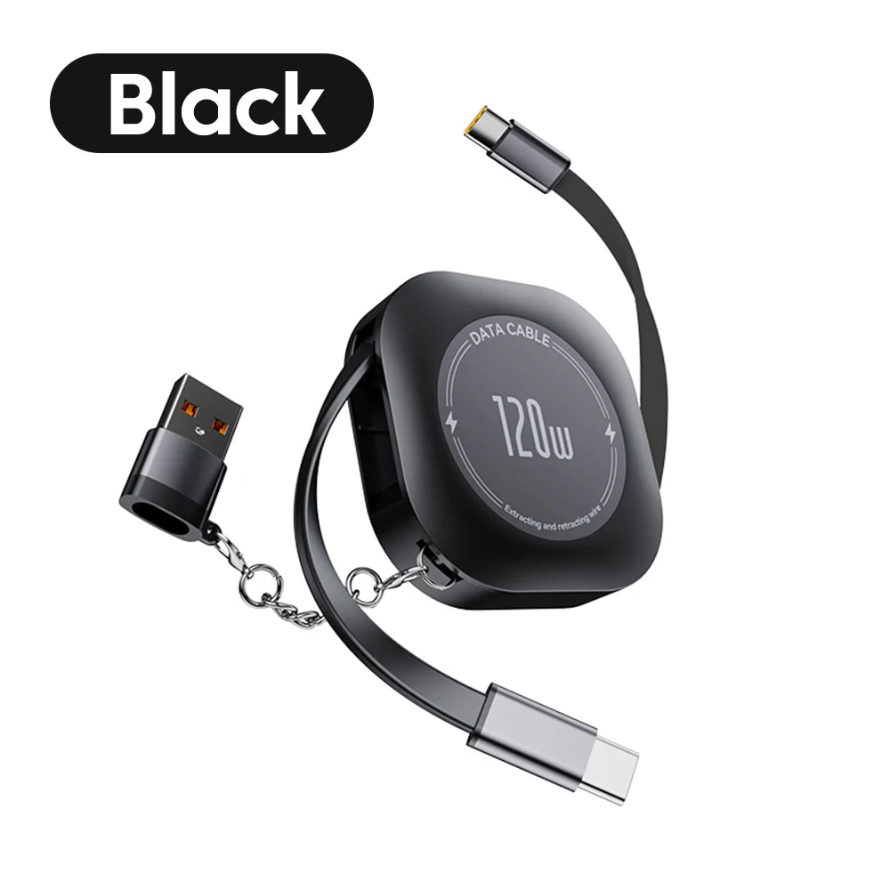 LCShopTech | Cavo Retrattile 120W USB-C / iOS – Ricarica Rapida PD