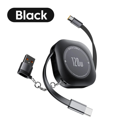 LCShopTech | Cavo Retrattile 120W USB-C / iOS – Ricarica Rapida PD