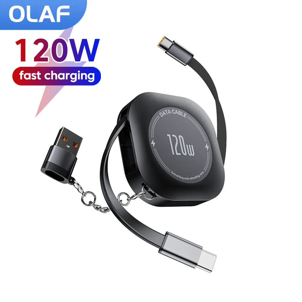 LCShopTech | Cavo Retrattile 120W USB-C / iOS – Ricarica Rapida PD