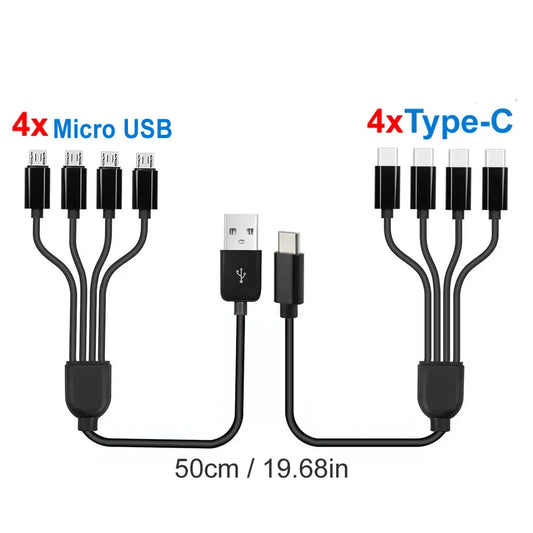 LCShopTech | Cavo Splitter 4 in 1 USB-A / USB-C – Ricarica 5V
